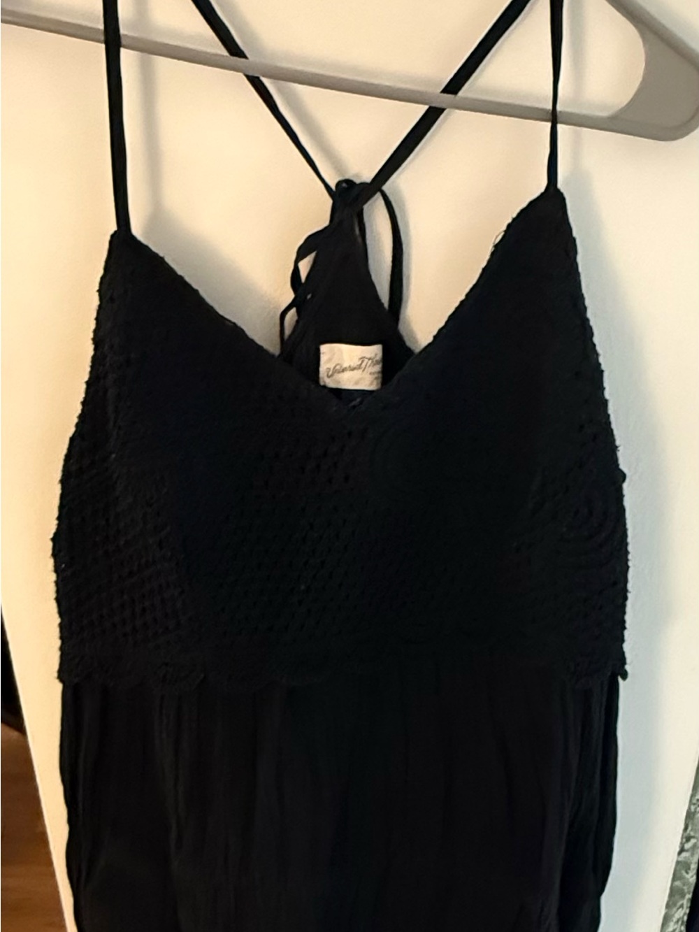 Universal Thread Black Crochet-Bust Camisole Slip